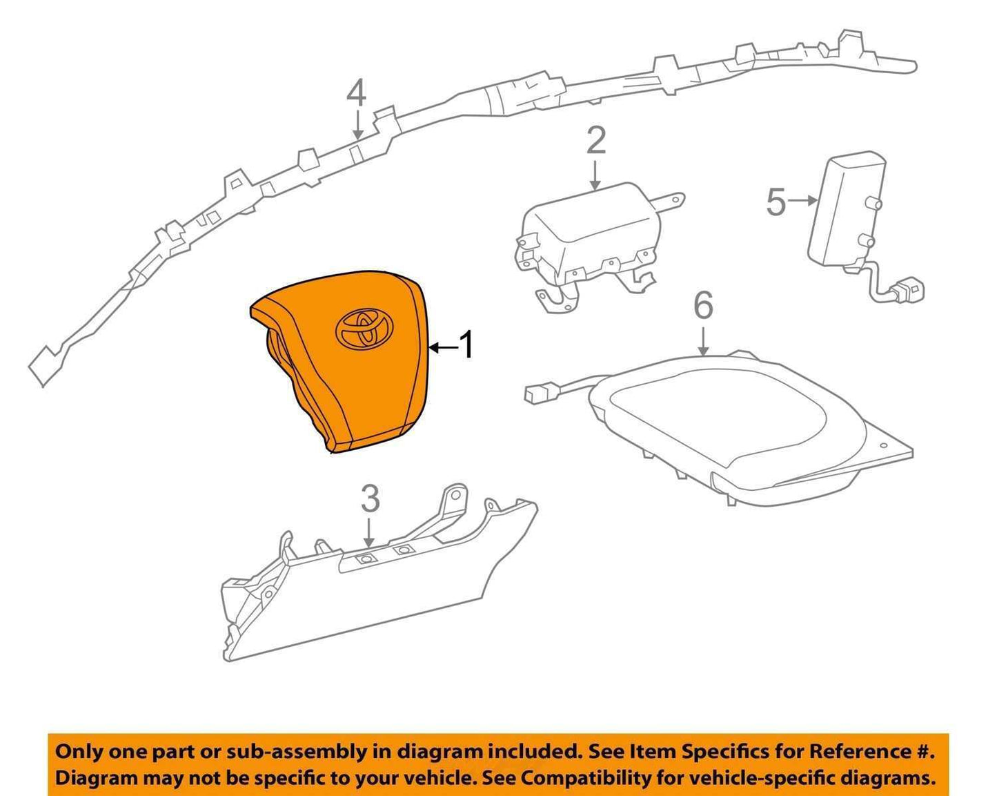 2014 2015 2016 2017 2018 Toyota Rav4 Air Bag Driver Wheel Airbag OEM